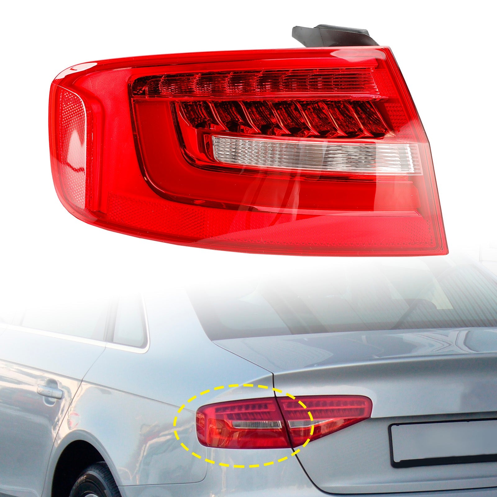 Left Outer Rear Tail Light Lamp 8K5945095AC For Audi A4 B8.5PA 2013-2016