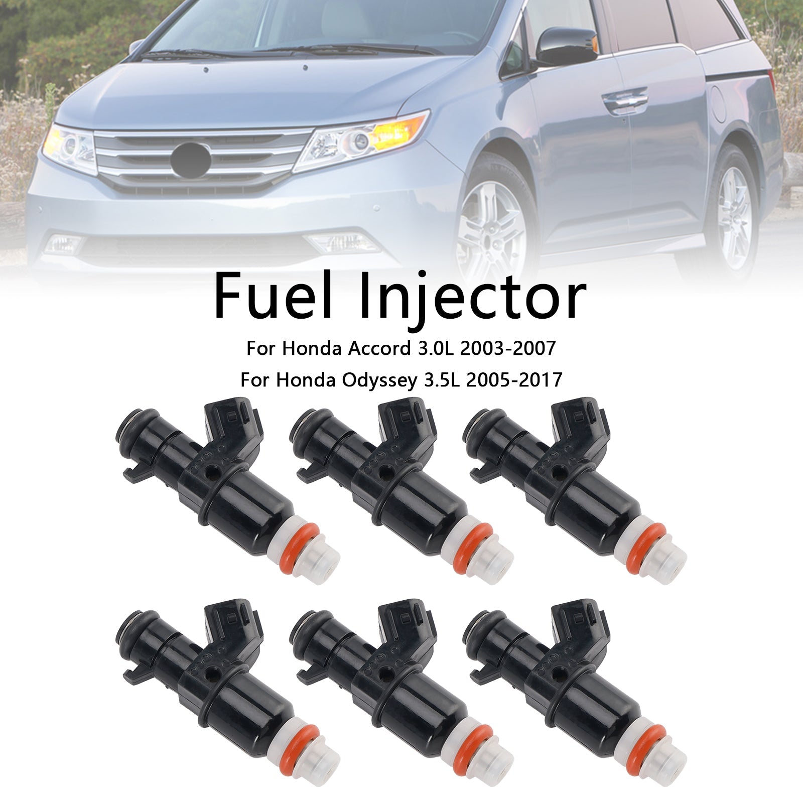 6PCS Fuel Injector 16450-RCA-A01 Fit Honda MDX Tl Accord Pilot Fit Acura