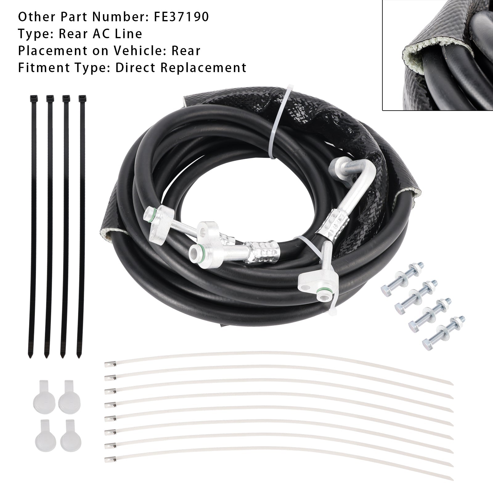 Rear AC Line Set For Ford Explorer 2011-2016 Flex MKT 2013-2019 FE37190