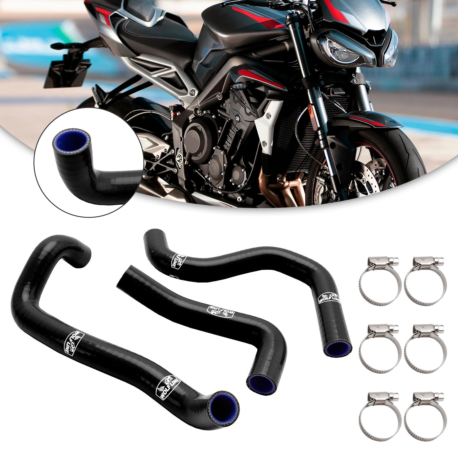 Silicone Radiator coolant Hose kit For Street Triple 765 R RS 2020-2022