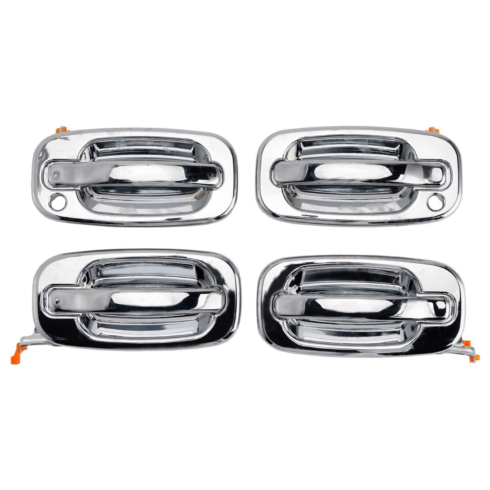 4PCs Front Exterior Door Handle Set Chrome For Chevy GMC Silverado 99-06
