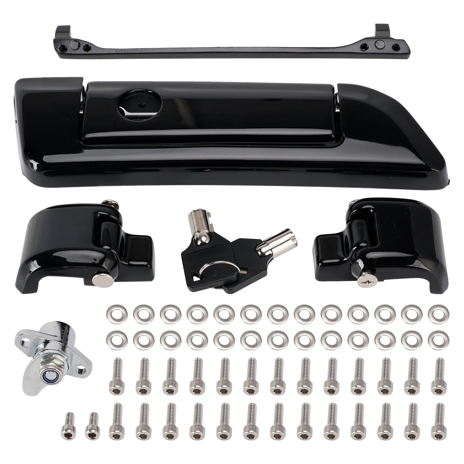 Black Hinges and Latch Kit For Touring Road King Electra Street Glide 2014-2023