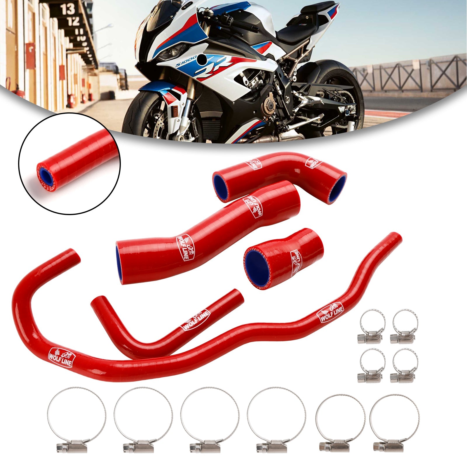 Silicone Radiator coolant Hose kit For BMW S1000RR 2019-2023