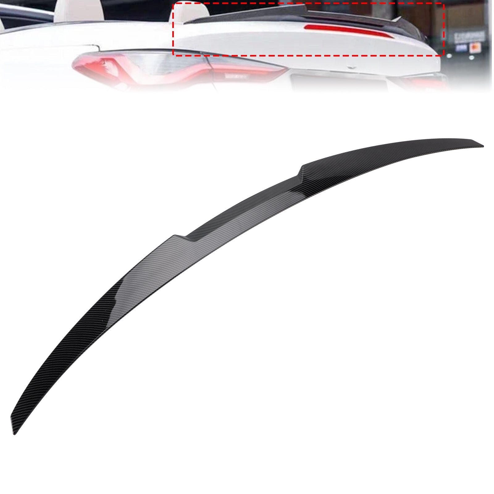 Carbon Fiber Look Rear Spoiler For BMW 4 Series G23 Convertible 21-24 M4 Style