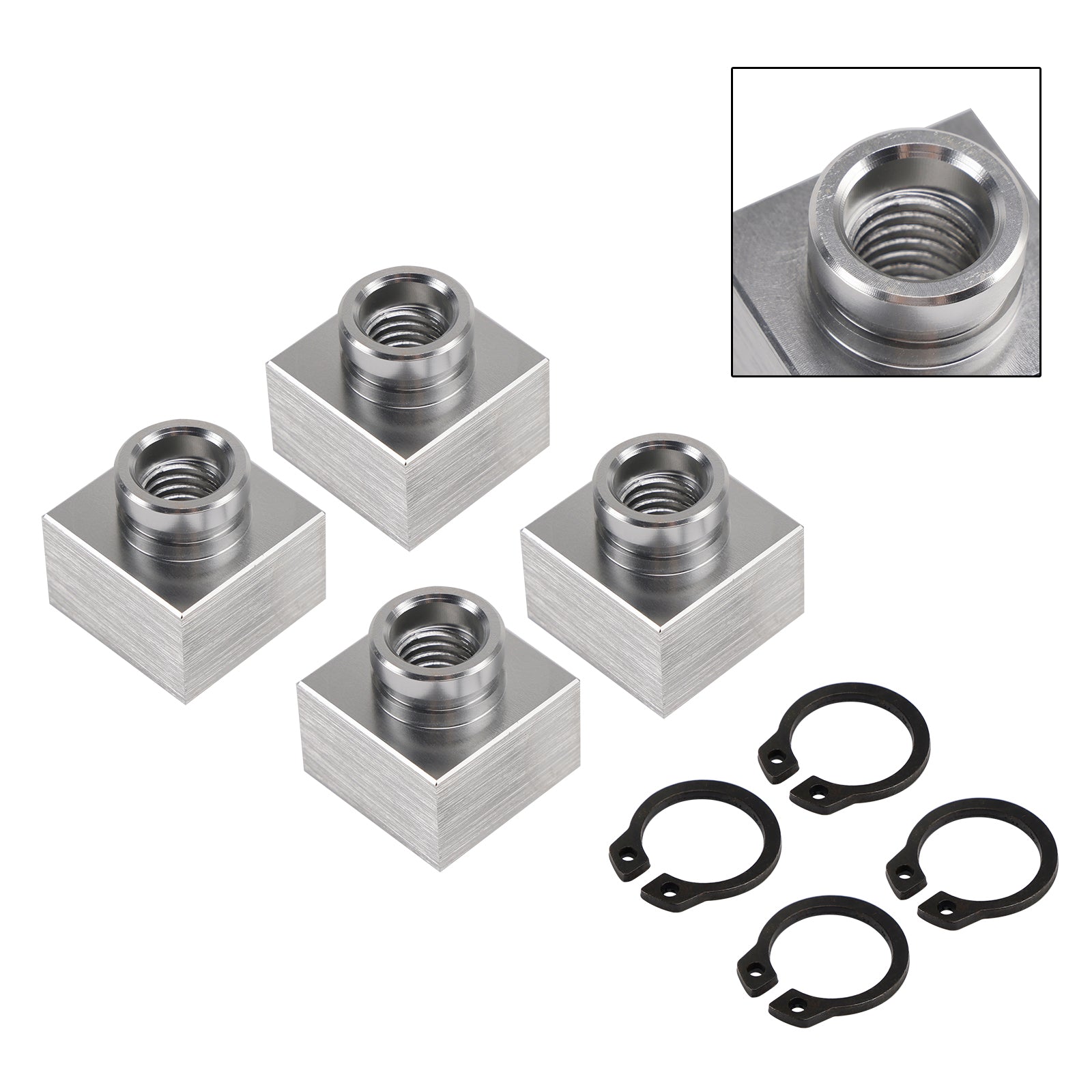 4X Set Snowmobile Trailer Insert Nut & Snap Ring 04414 03400 For Triton Xt & Lt