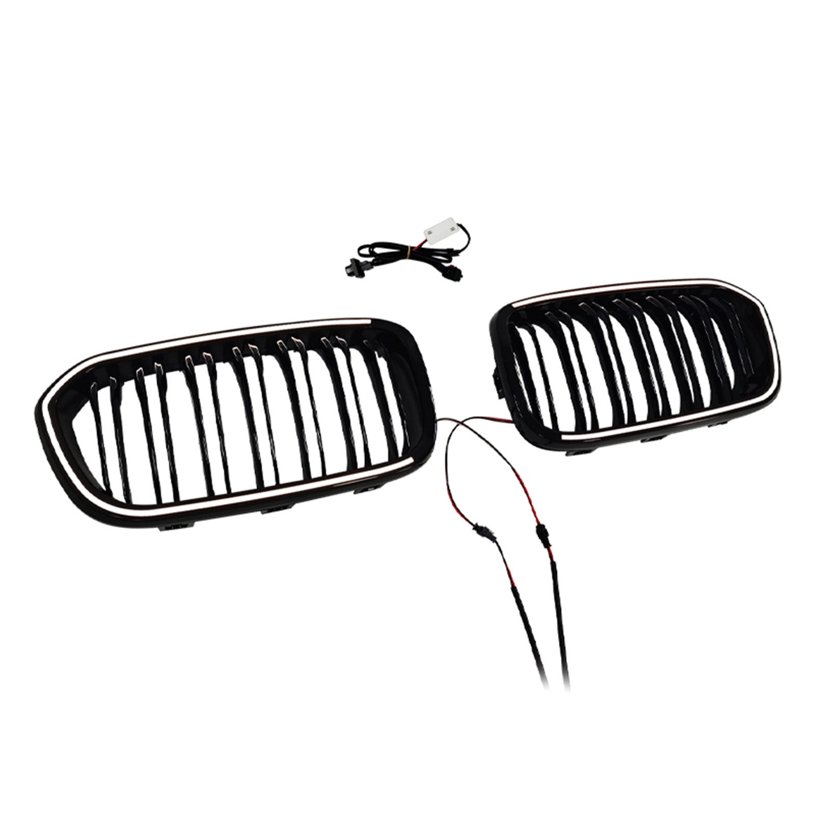2015-2017  Fit BMW 1 Series F20 F21 Double Line Front Kidney Grill Grille Black