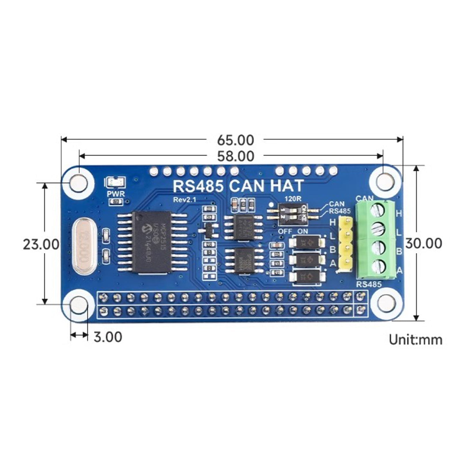 Raspberry Pi RS485 Can Expansion Board UART Communication Module Onboard TVS