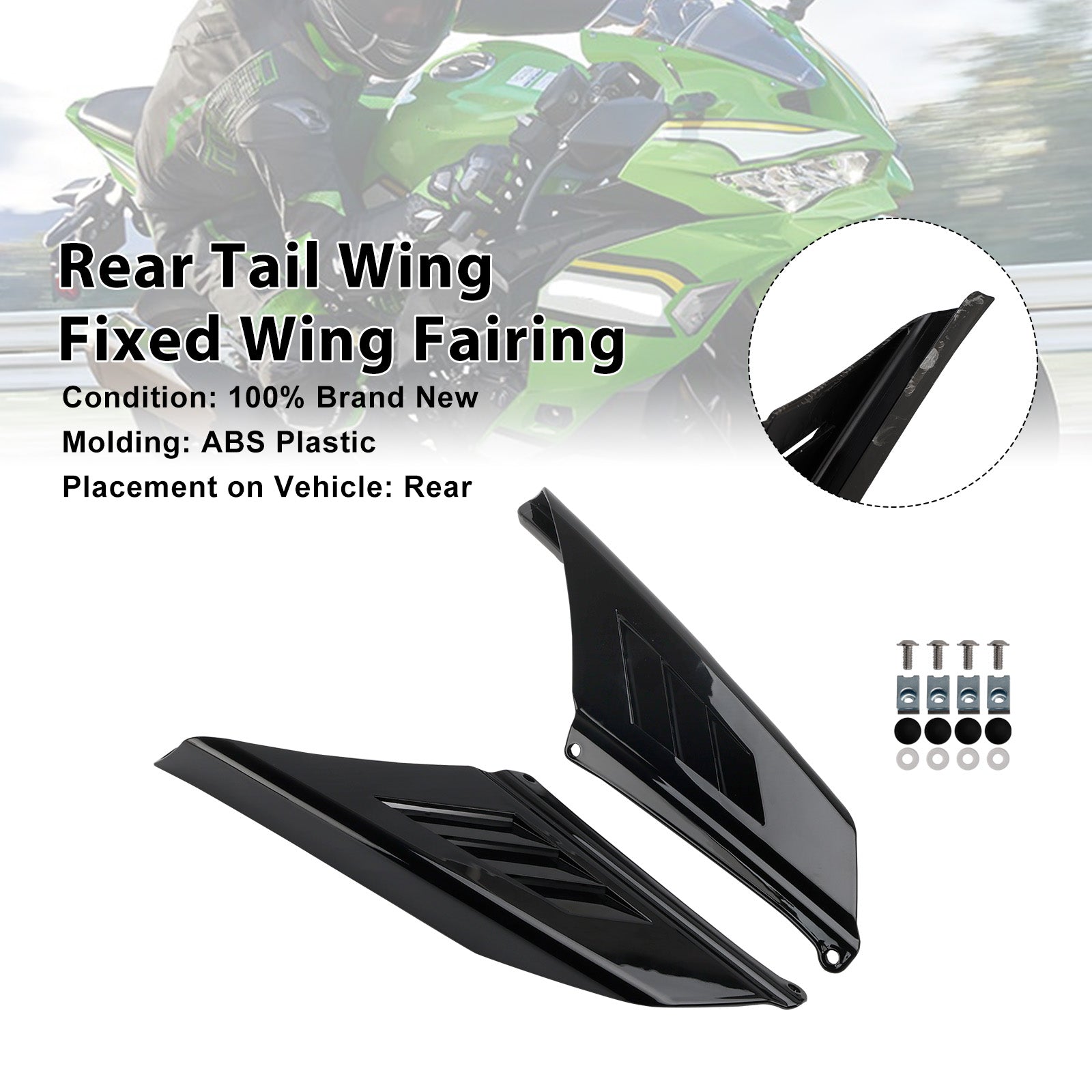 2023-2025 Kawasaki NINJA ZX-4R ZX-4RR Rear Tail Wing Fixed Wing Fairing