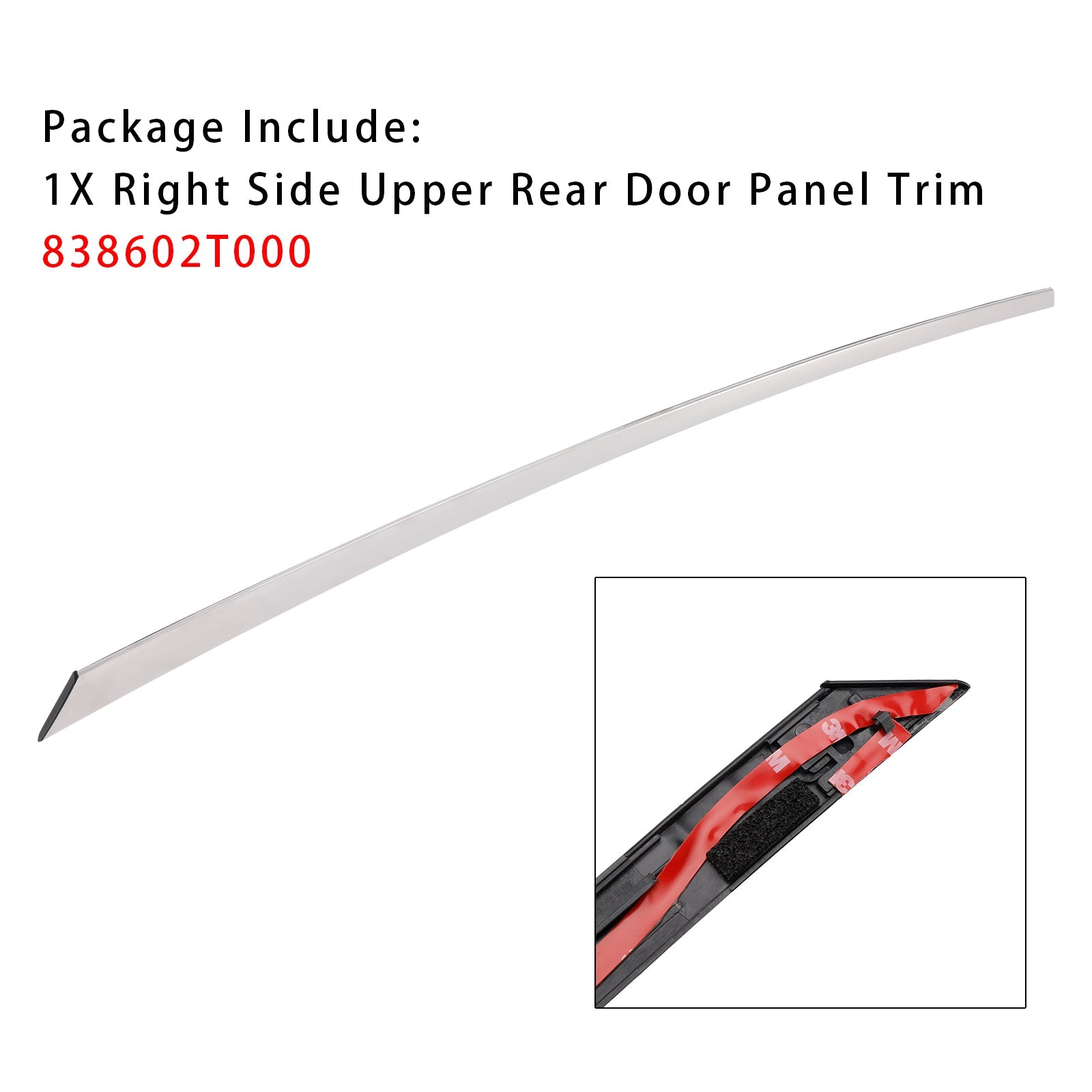 2011-2015 Kia Optima Right Side Upper Rear Door Panel Trim Molding Chrome