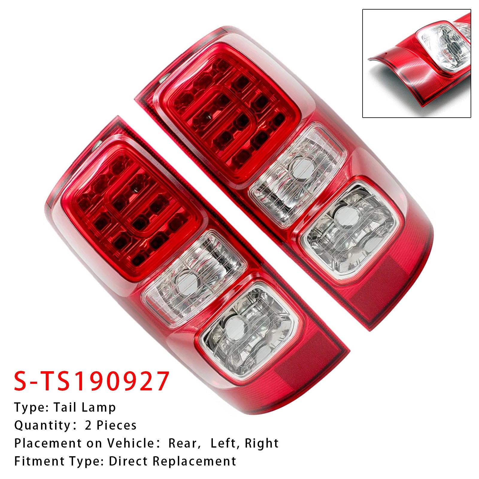 2012-2019 Cheverolet Colorado Holden Ltz 2.8 LH+RH Rear Led Tail Lamp