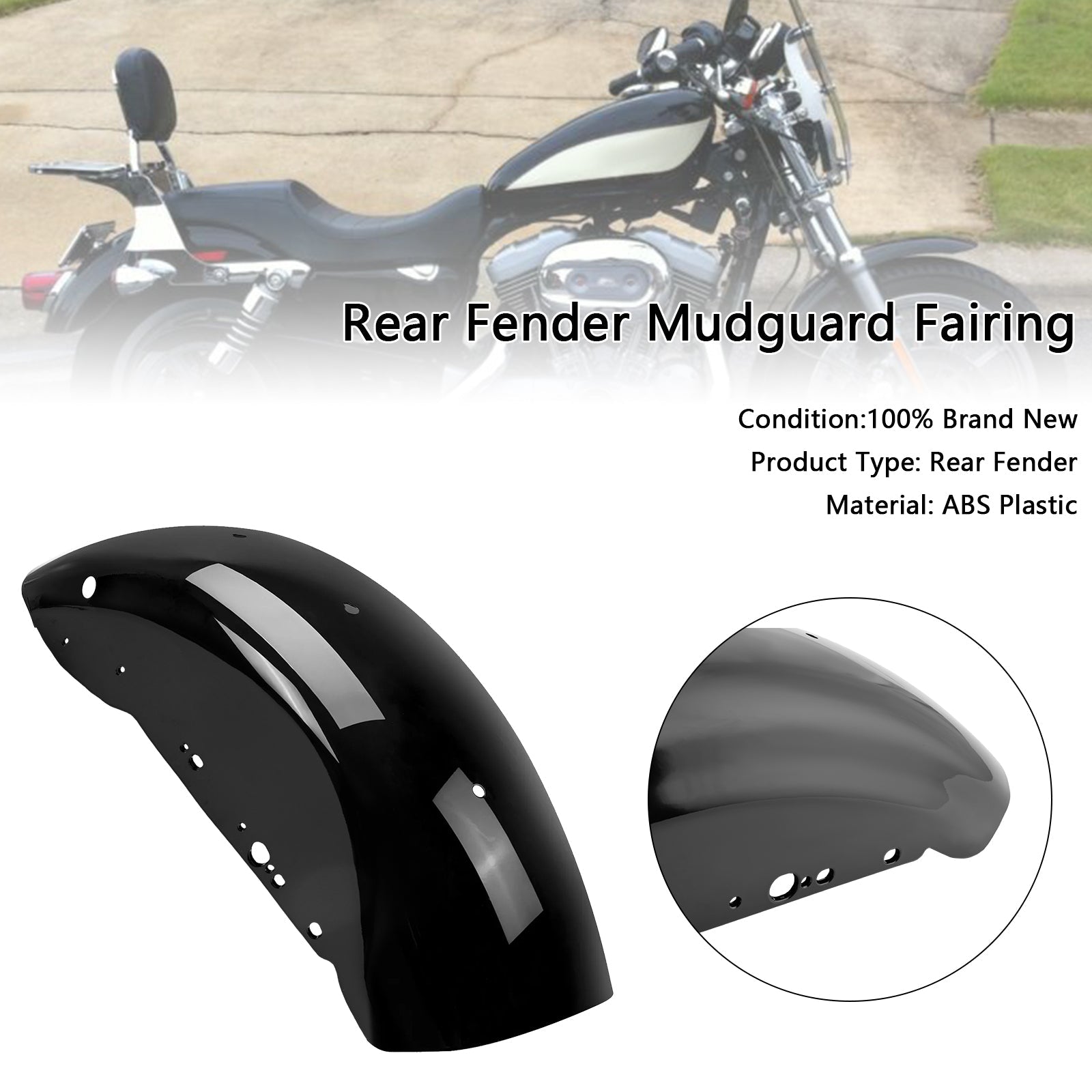 Rear Fender Mudguard Fairing For Sportster 883 1200 2004-UP