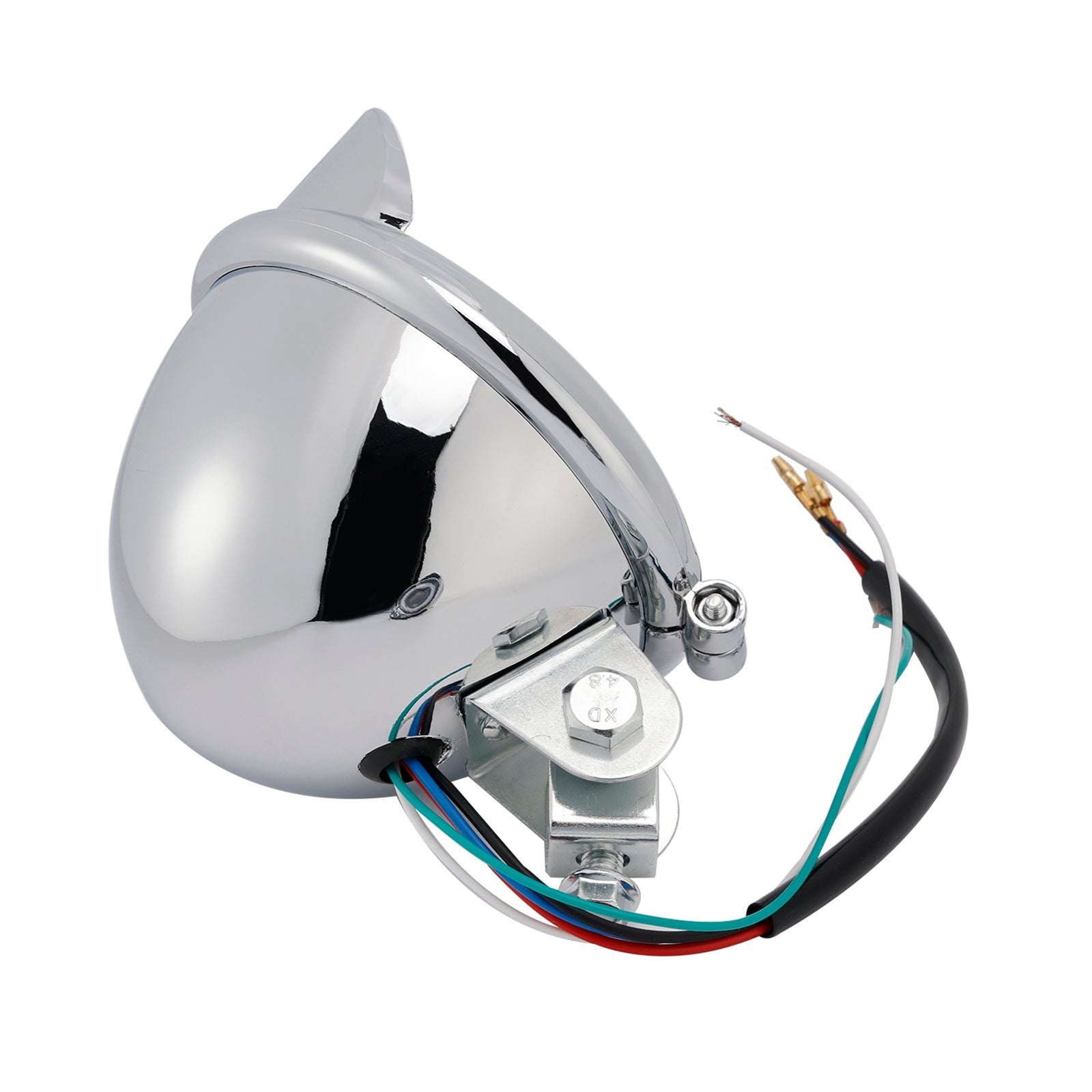 Motorcycle Beam Headlight Fog Lamp Custom Chrome #D17 For Racer Bobber Chopper