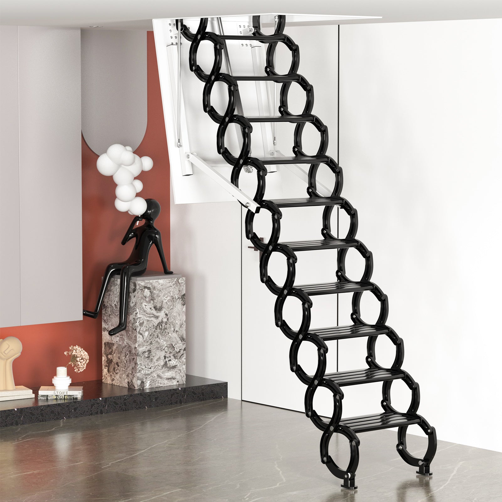 electirc attic ladder Aluminum folding 9.5ft with remote for loft