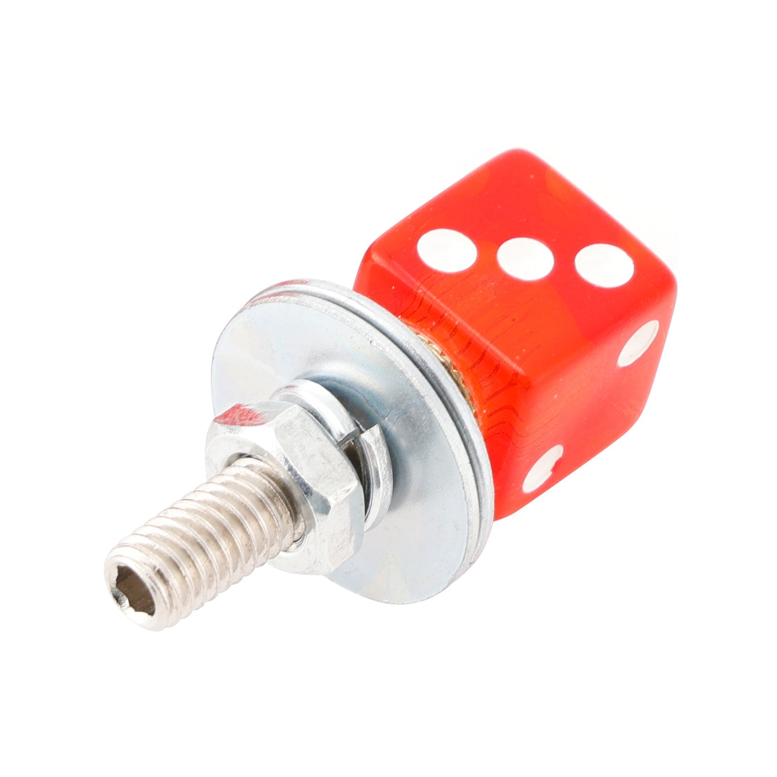 4x Motorcycle Bike Plastic Red Dice License Plate Bolt On Screw On Frame Nut