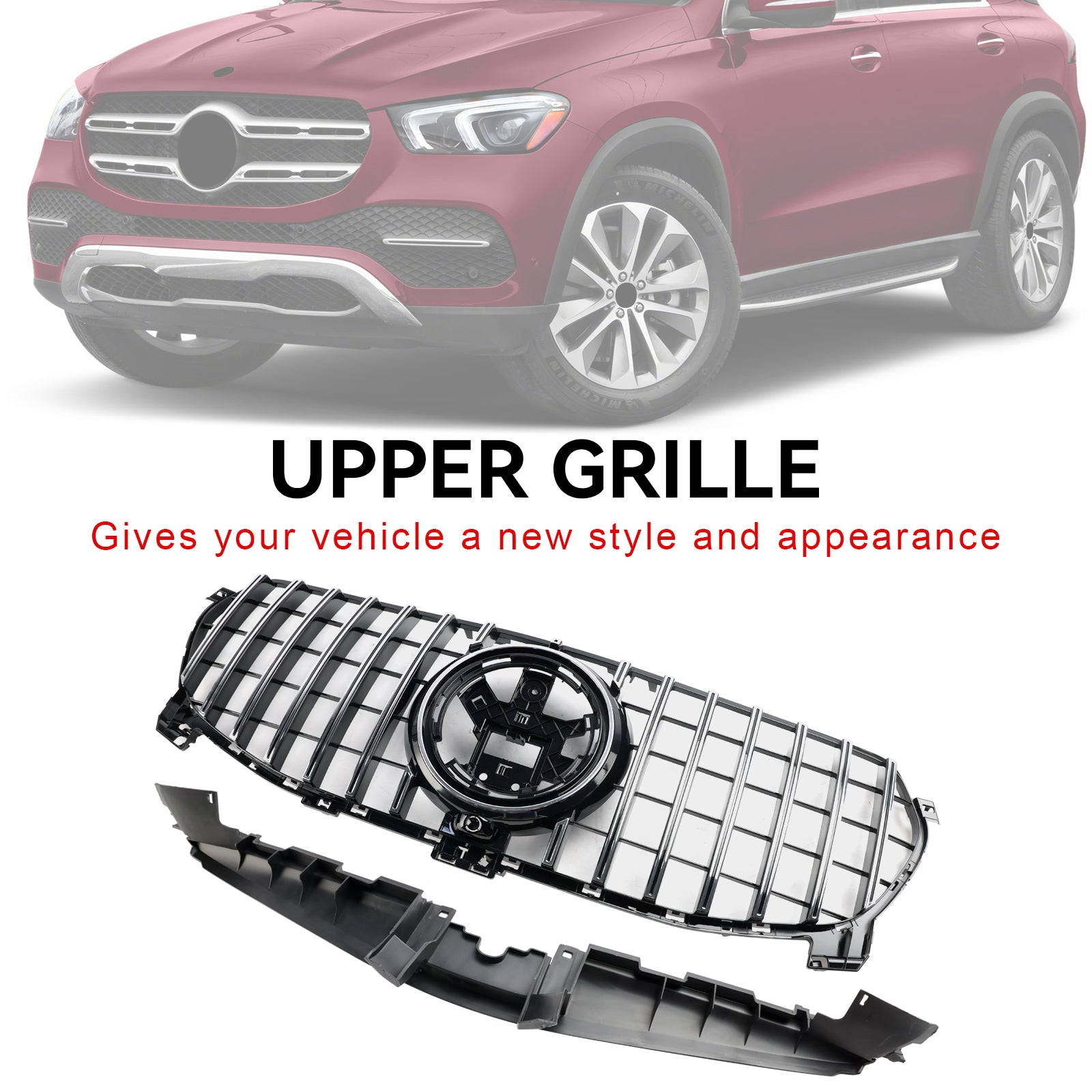 Front Bumper Grille Grill Fit Mercedes Benz GLE-Class W167 GLE350 2020-2022