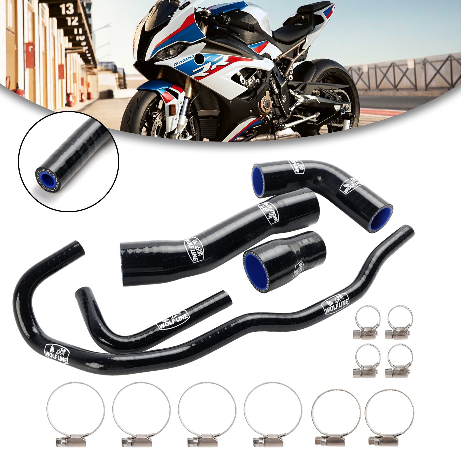Silicone Radiator coolant Hose kit For BMW S1000RR 2019-2023