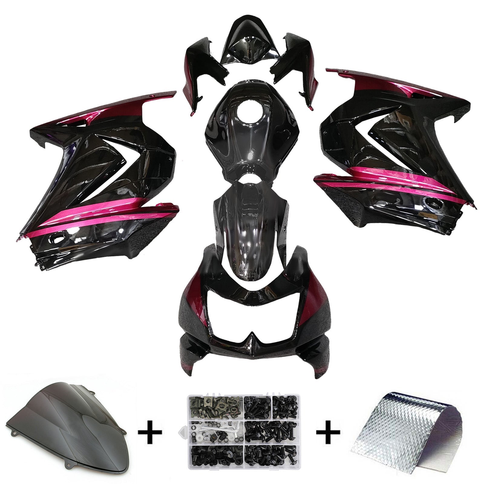 Injection Fairing Kit Bodywork Plastic ABS fit For Kawasaki EX250 Ninja250R 2008-2012