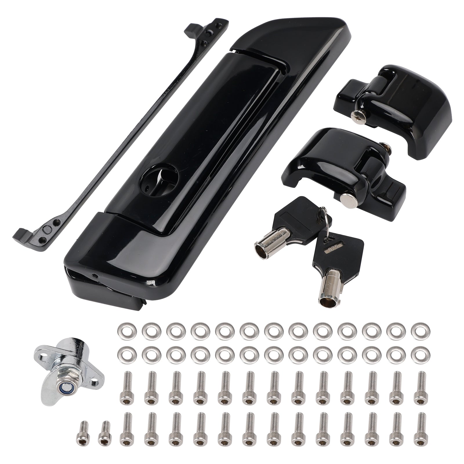 Black Hinges and Latch Kit For Touring Road King Electra Street Glide 2014-2023