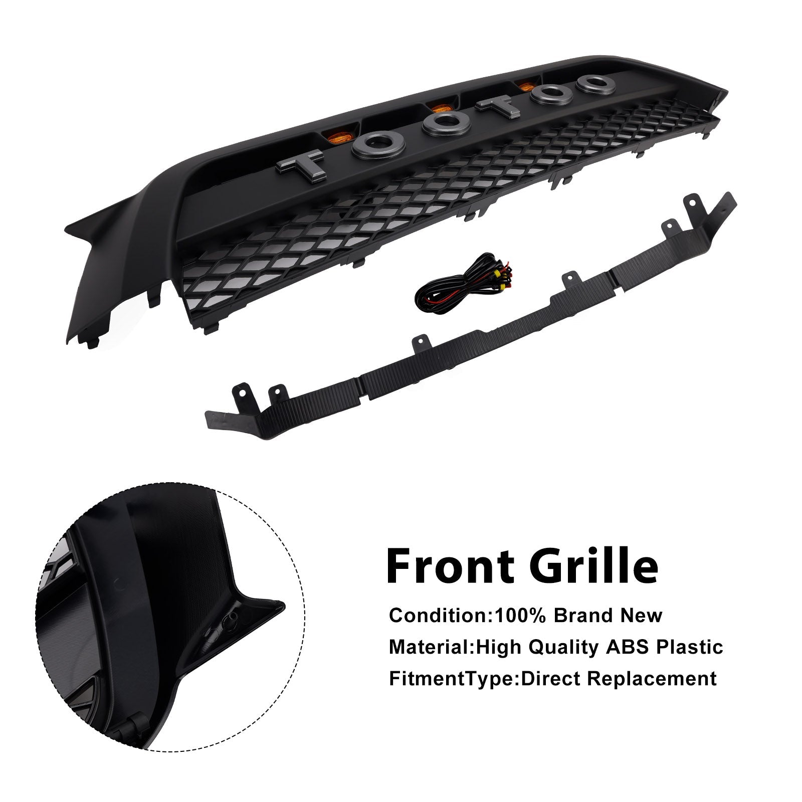 TRD Pro Style Front Bumper Grill Grille Fit Toyota 4Runner 2010-2013 Matte Black