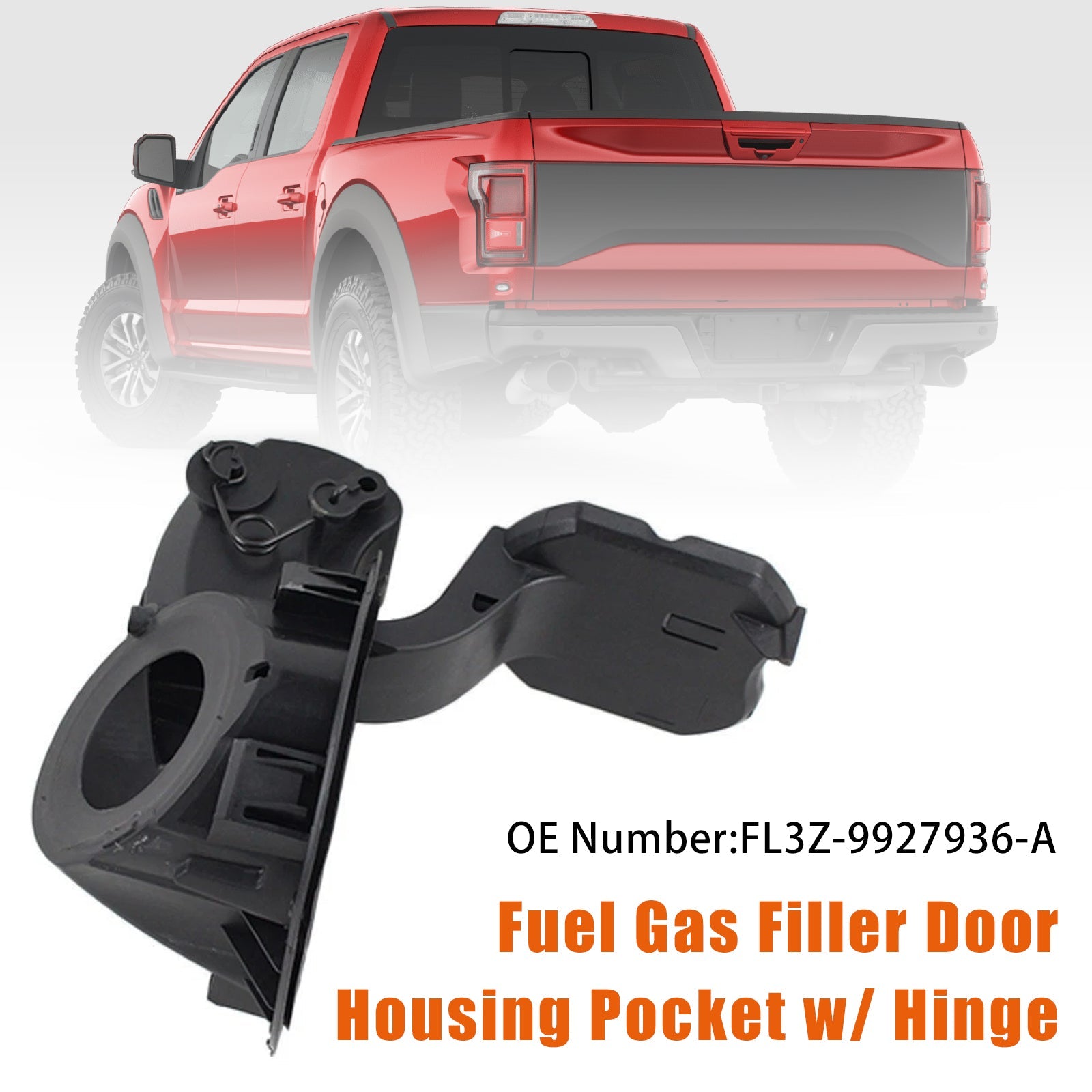 Fuel Gas Filler Door Housing Pocket w/ Hinge FL3Z-9927936-A For Ford F-150 2015-2020