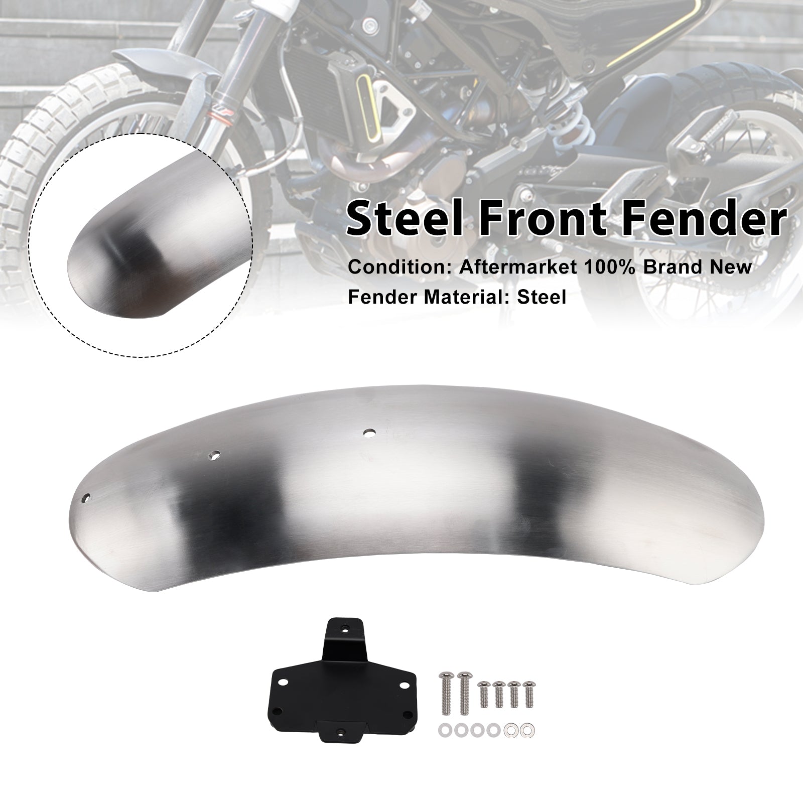 2019-2023 Husqvarna Vitpilen 125 250 401 Svartpilen Steel Front Fender