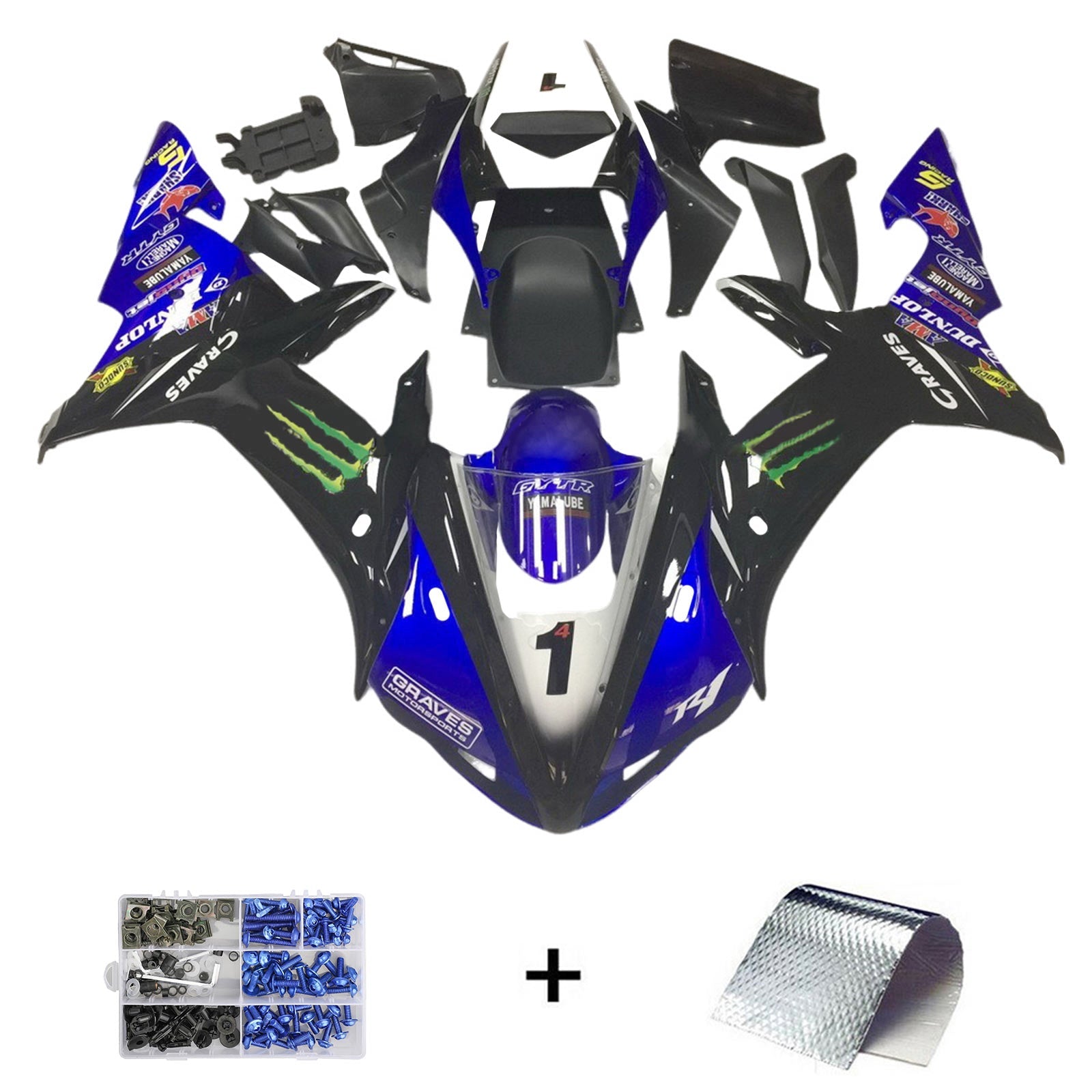 Yamaha YZF 1000 R1 2002-2003 Fairing Kit Bodywork Plastic ABS