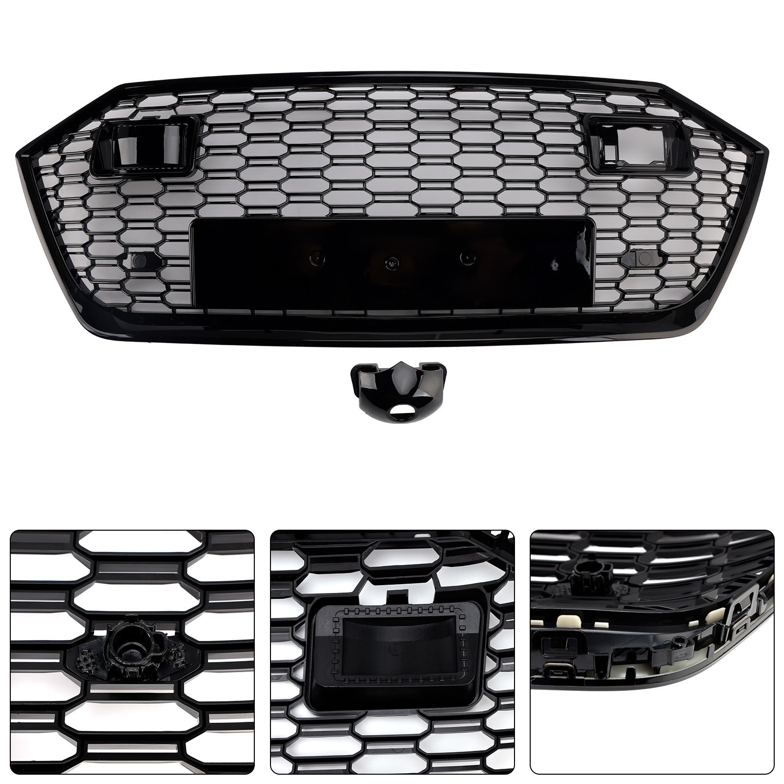 2019-2024 Front Bumper Grille Grill Fit Audi A7 C8 S7 W/ACC Black