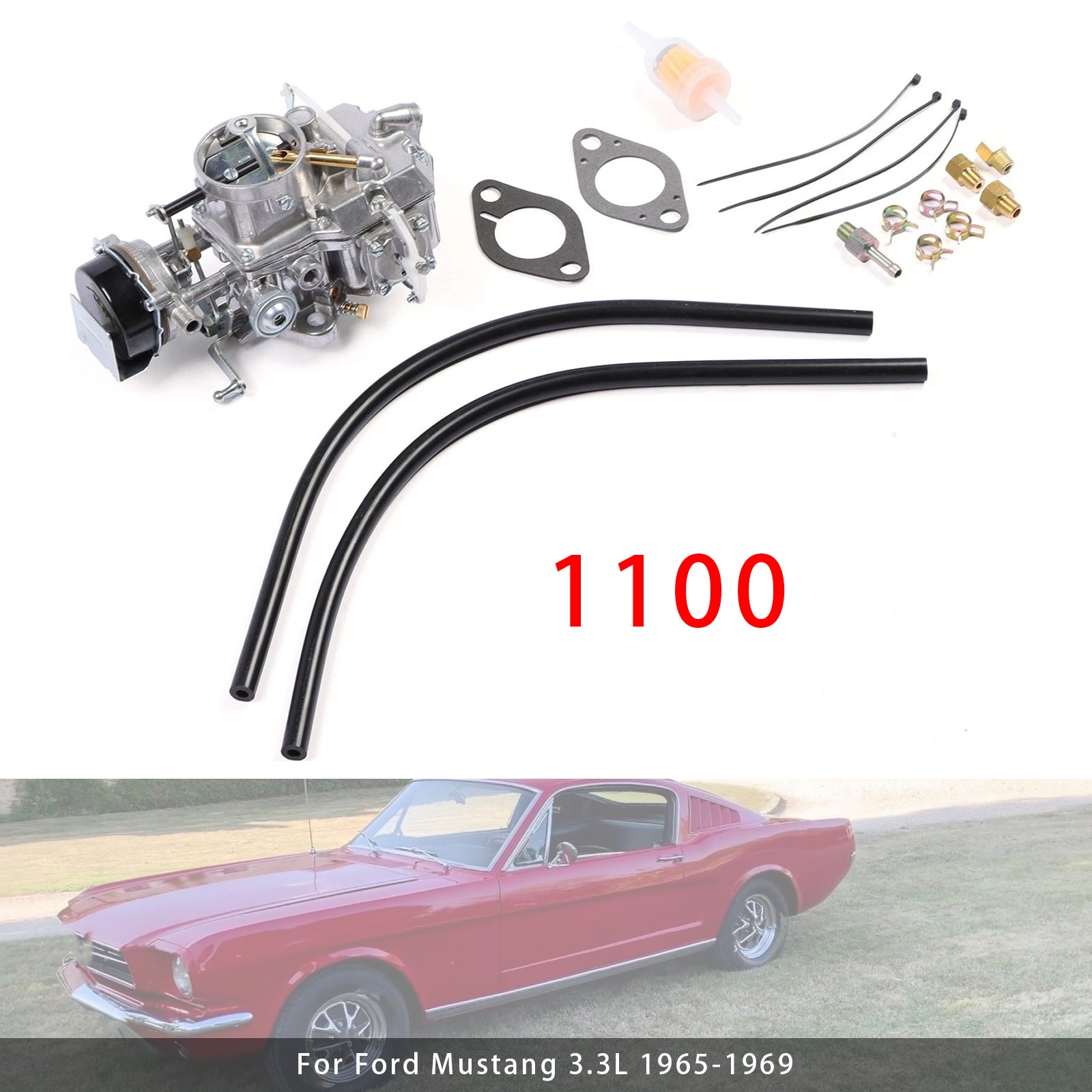 Autolite 1100 Carburetor For Ford Mustang Falcon 1963-1969 6 cyl 170/200 Engines