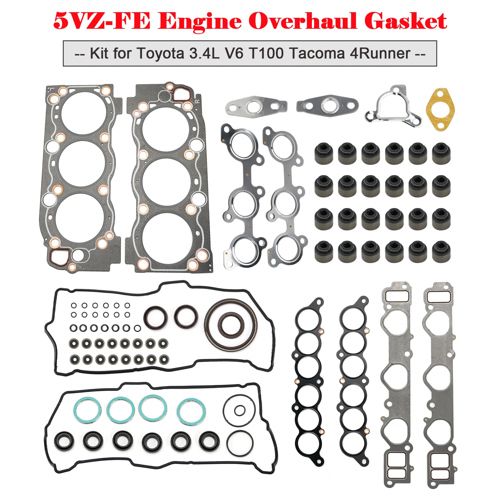 1996-2004 Toyota Land Cruiser Prado 5VZ-FE Engine Overhaul Gasket Kit 04111-62130