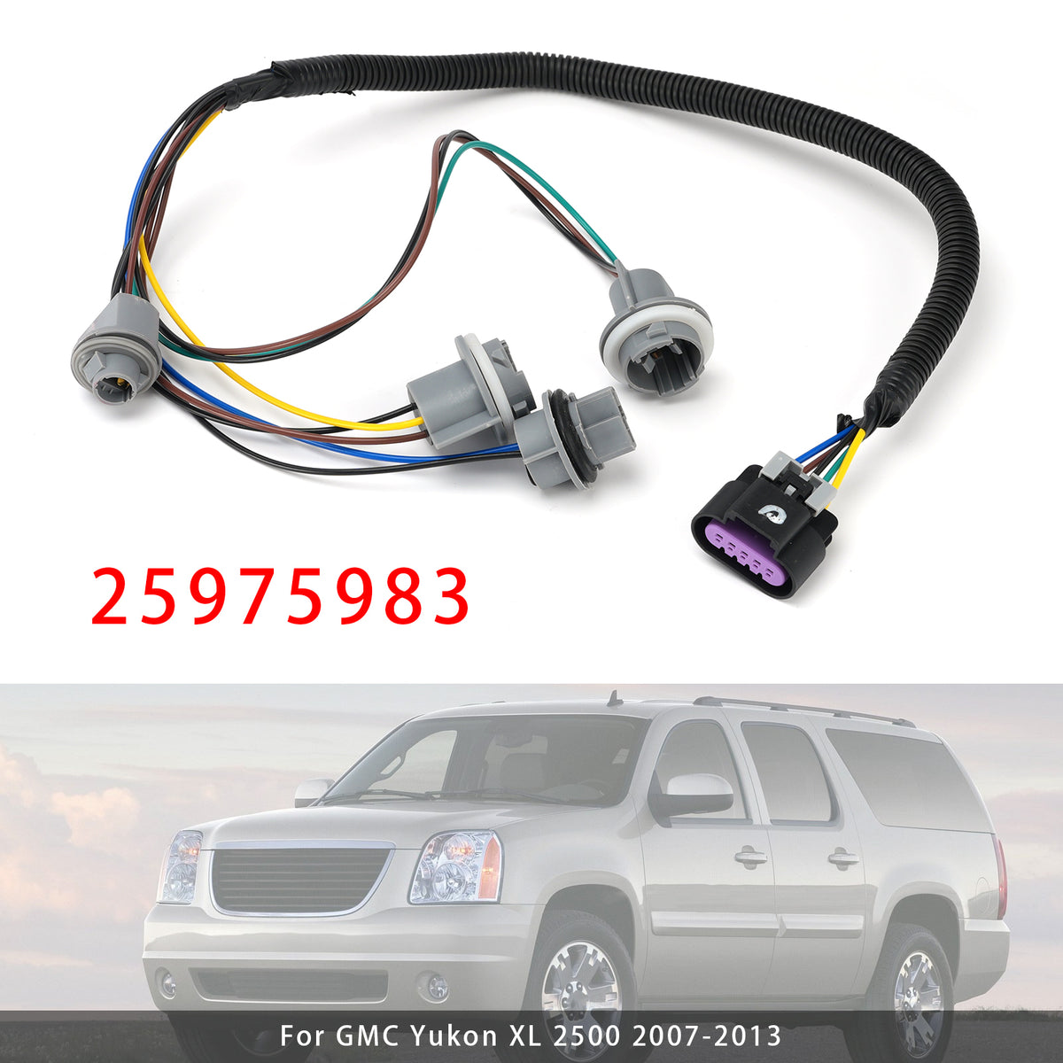 Tail Light Wiring Harness 25975983 For GMC Yukon XL 1500 2500 2007-2014