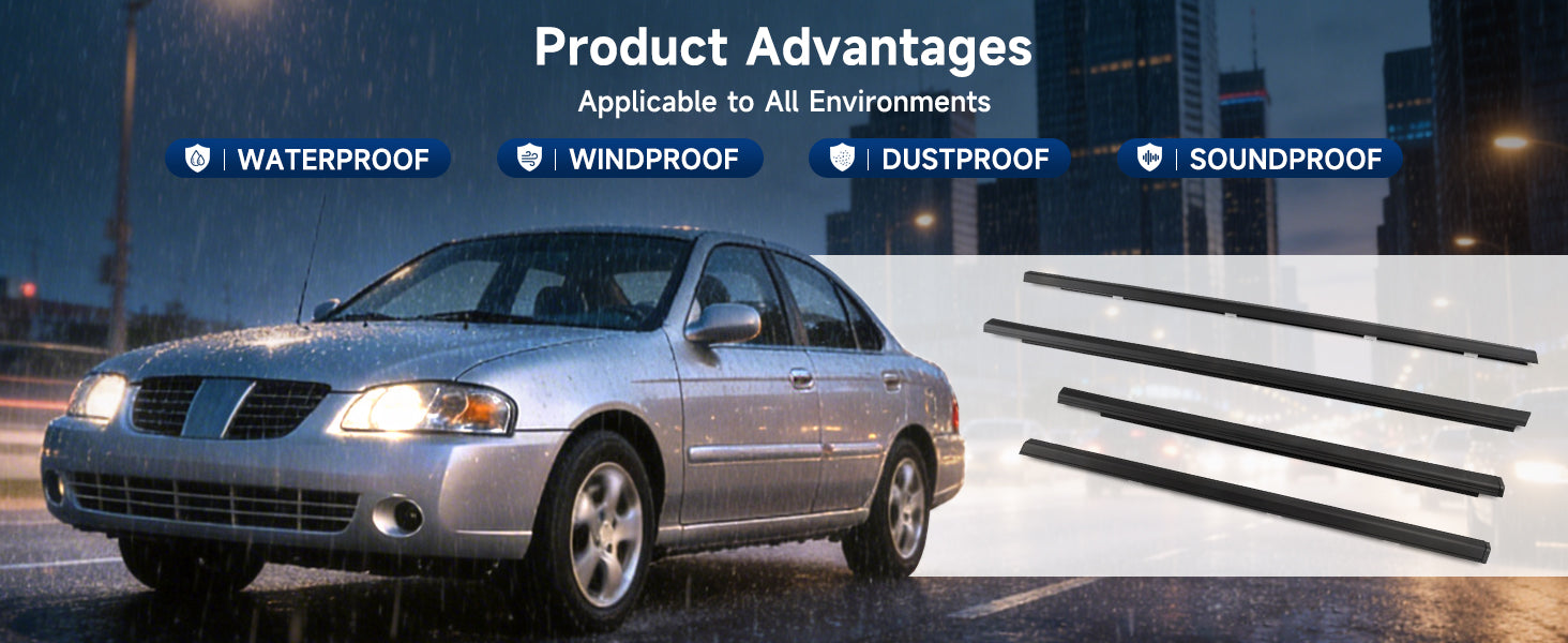 2001-2006 Nissan Sentra 4PCS Weatherstrip 80820-5M00A 82821-5M00A