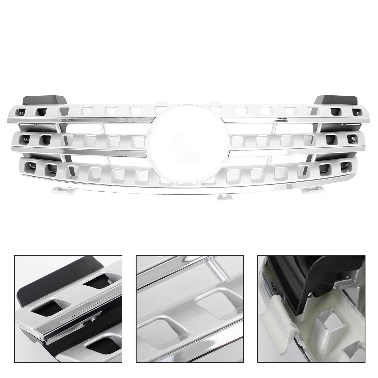 Mercedes Benz W164 2005-2008 ML M-Class Front Grill with Chrome Fins