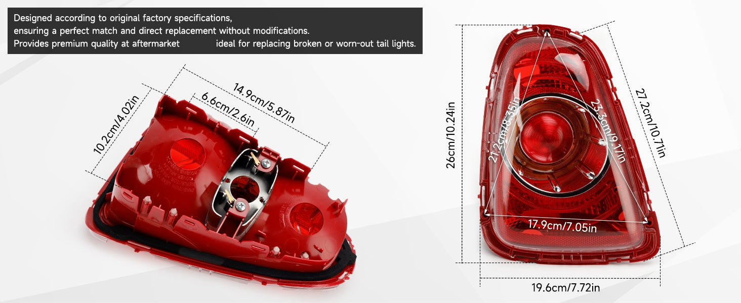 Rear L+R Tail Light 63217255909 63217255910 For Mini R56 R57 LCI R58 R59