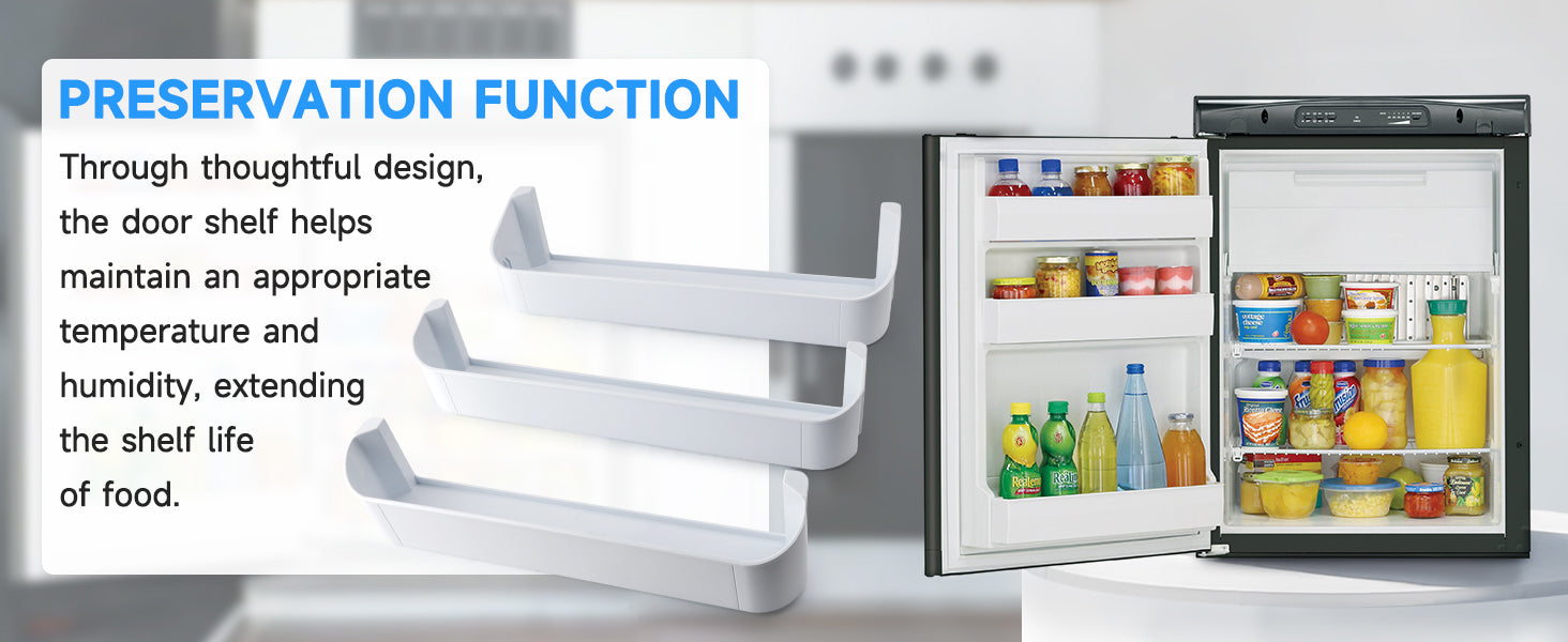 Replacement Refrigerator Door Shelf Kit for Dometic Refrigerator Freezer/Upper/Bottom Door Shelf 29325760166 For Dometic DM2652/ DM2852/ RGE400/ RK400/ RM2451/ RM2452/ RM2453 / RM2551