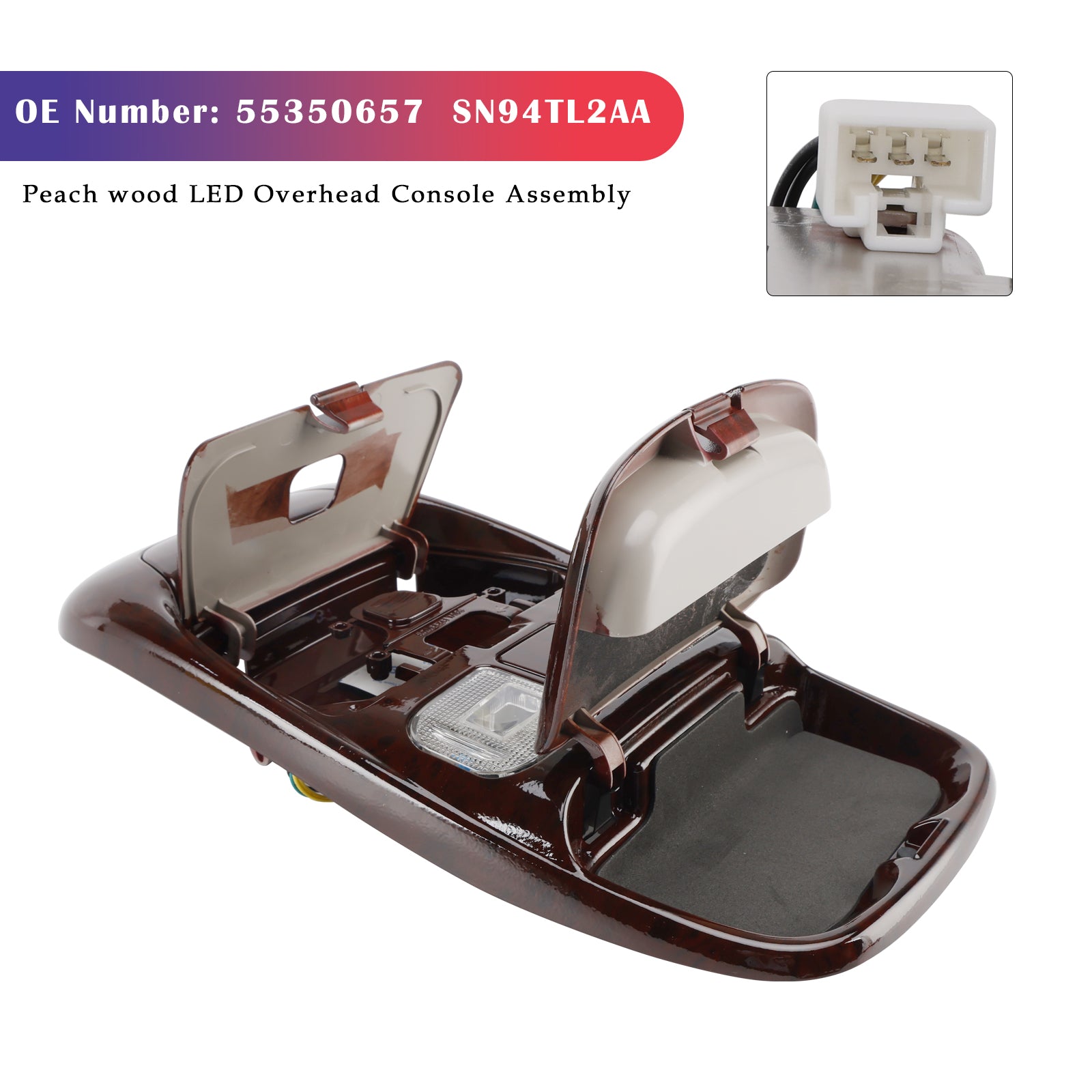 Front LED Overhead Console Peach wood For Dodge Ram 1500 2500 3500 98-02