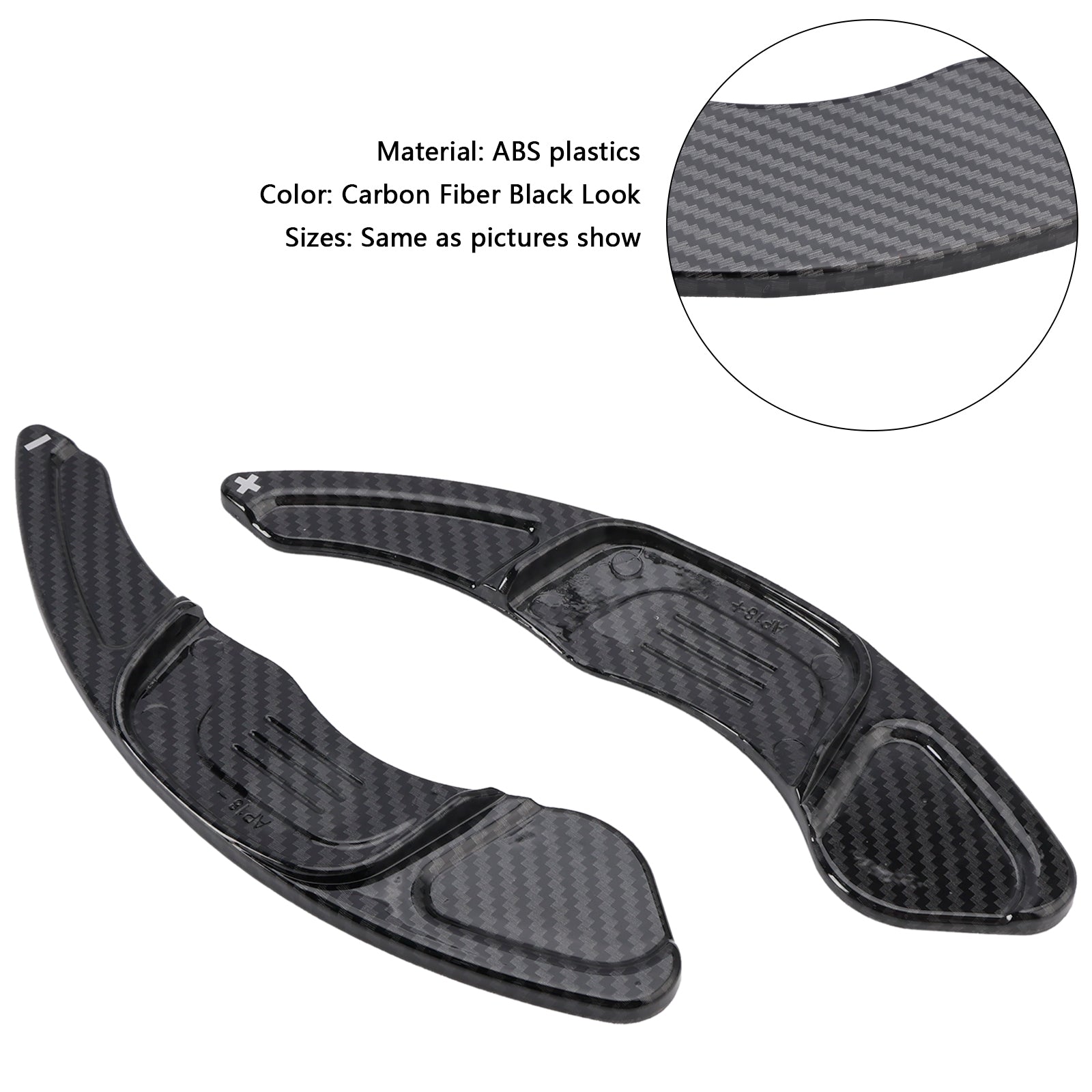 Carbon Look Steering Wheel Paddle Shifter Extension Covers Fit VW MK7 Golf