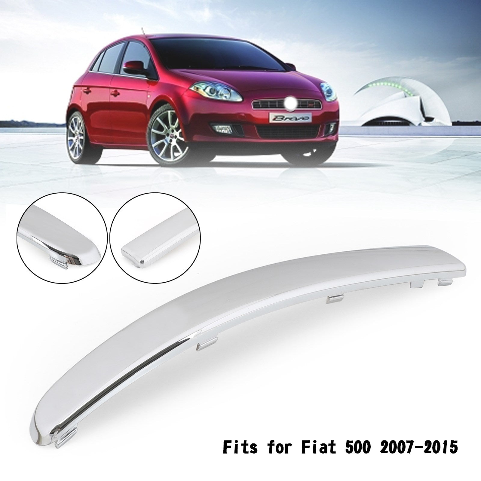 Chrome Left Front Bumper Lower Moulding Trim For Fiat 500 2007-2015