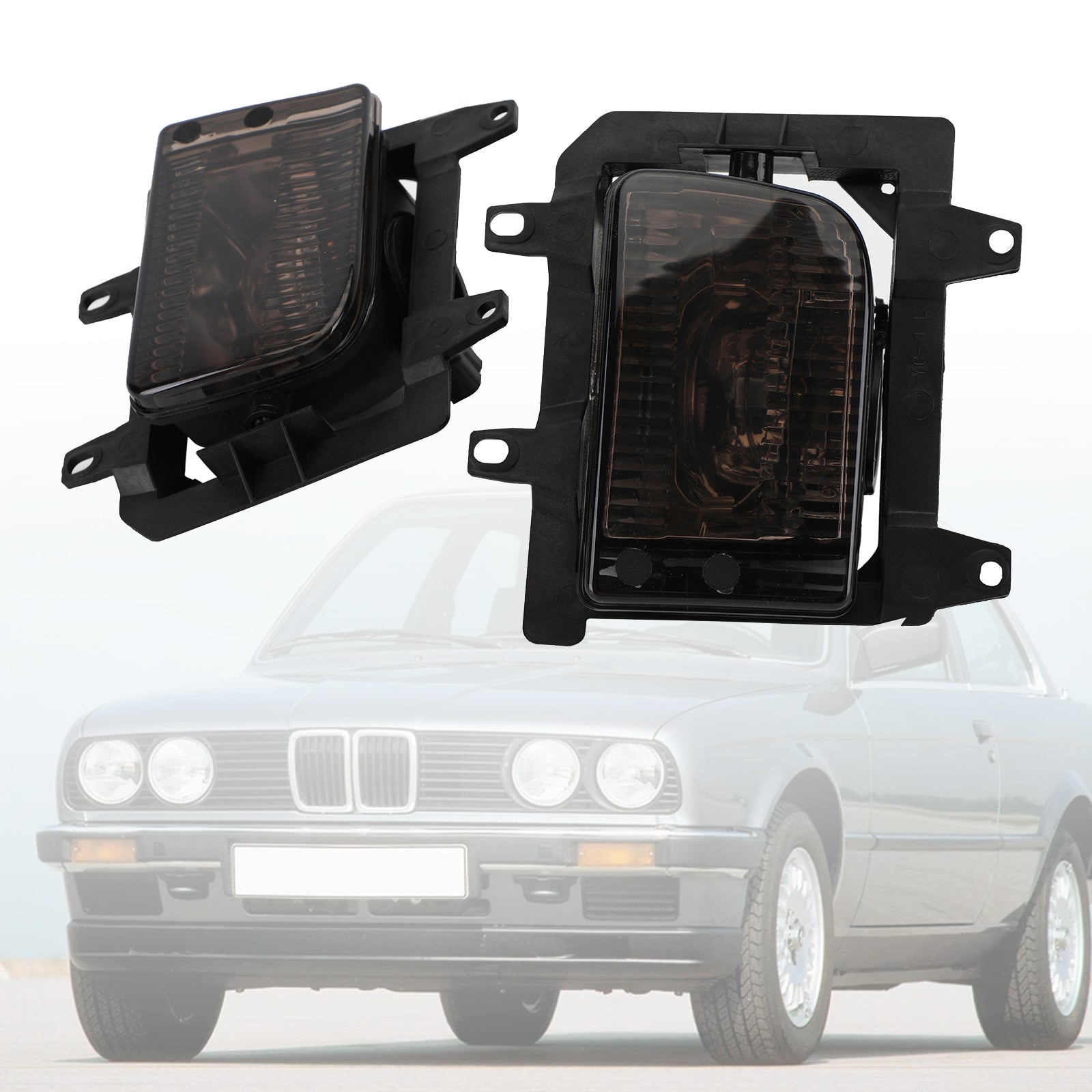 1985-1993 BMW E30 3-Series LH RH Pair Front Bumper Fog Light Without Blubs