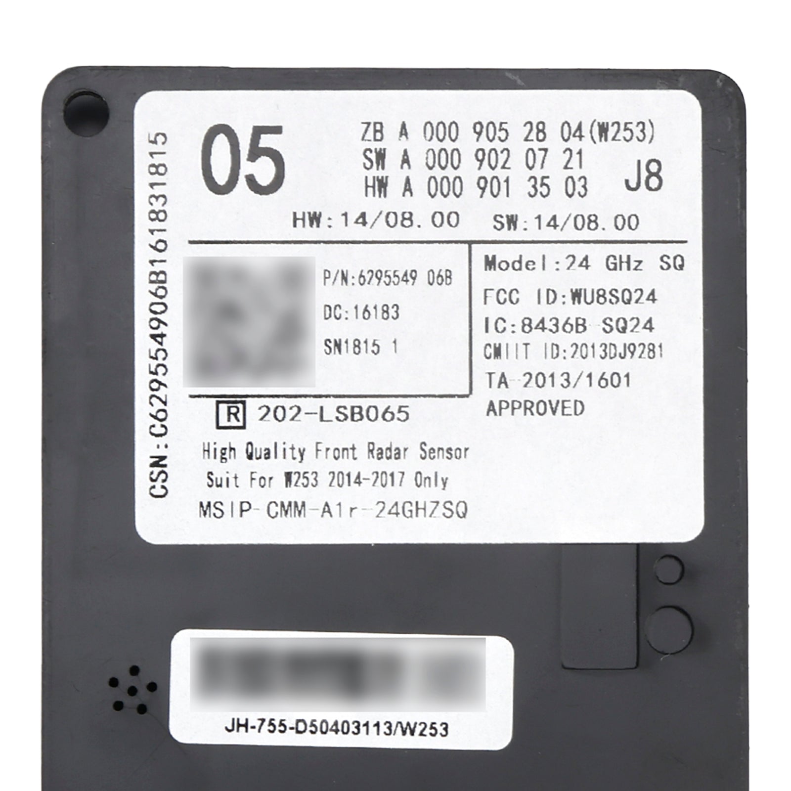 2014-2017 Mercedes C-Class W253 Front Radar Sensor Control Unit A0009052804