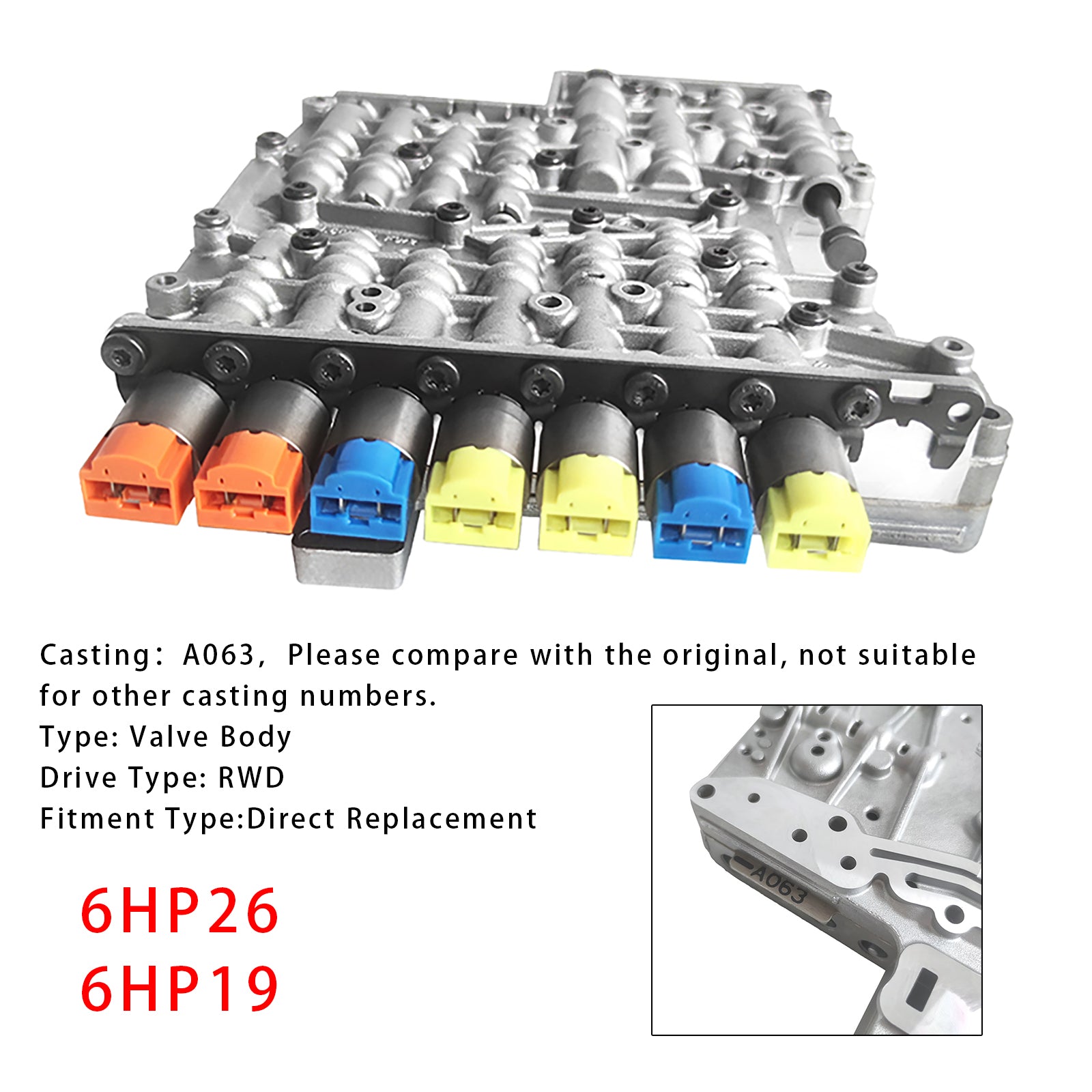 2006-2009 Jaguar XJ8, XJ8L V8 4.2L Valve Body #A063 6HP26 6HP19