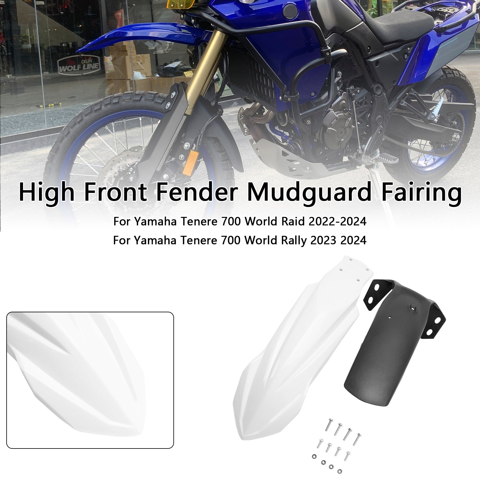 High Front Fender Mudguard Fairing For Yamaha Tenere 700 2019-2024