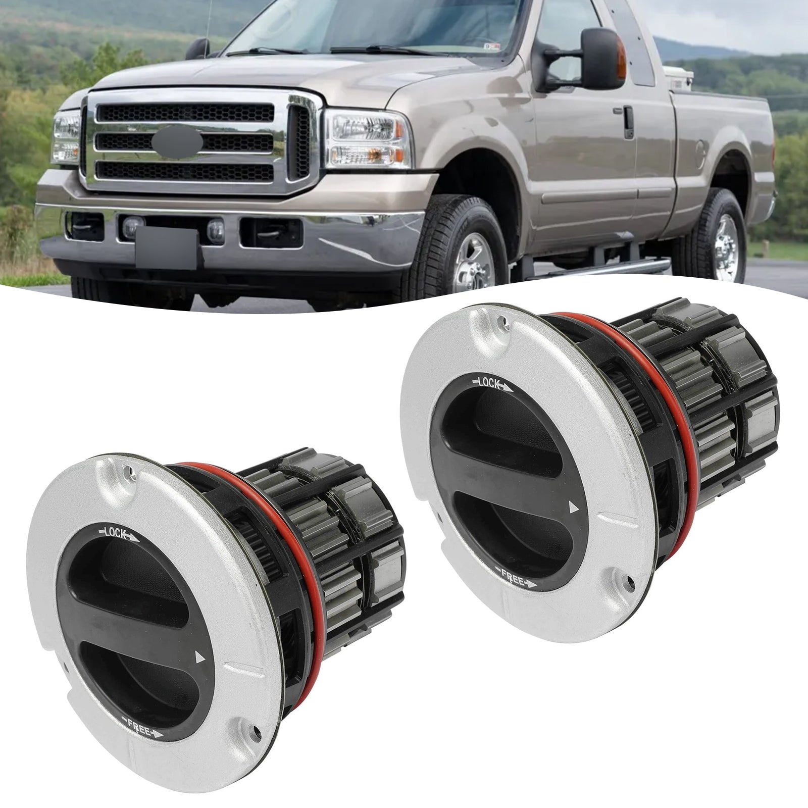 Front Manual Lock Hub Link 2PCS BC3Z-3B396-B For Ford F-550 Super Duty 2005-2023