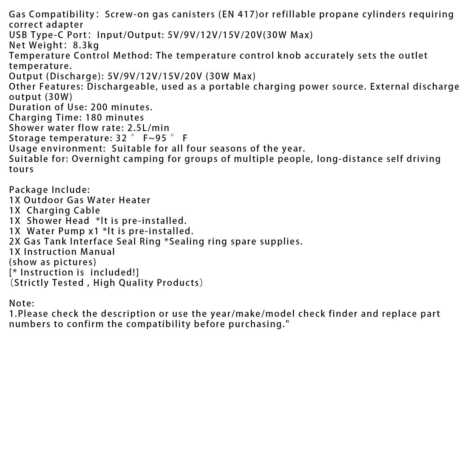 Portable Water Heater For RV Camping 7800mAh 3.3h Rechargeable Camping Cleaning