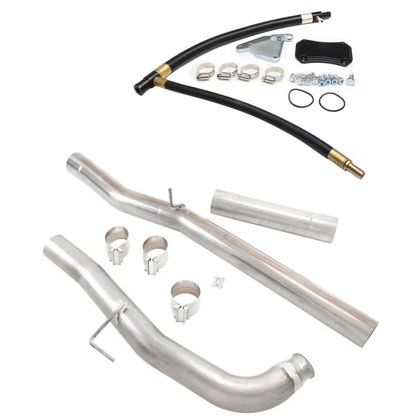 4" Exhaust Muffler Pipe & EGR Delete Kit for 2011-2015 Chevy Silverado GMC Sierra 6.6L Duramax LML Diesel