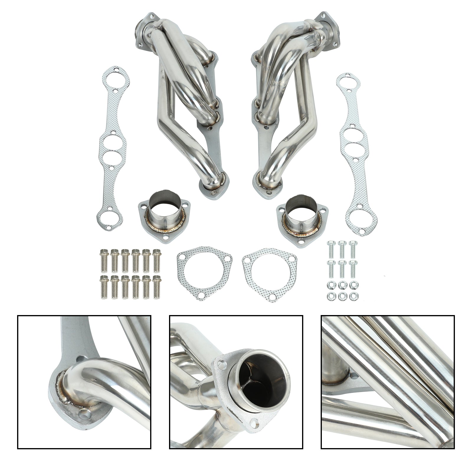 Manifold Headers Fit Chevy Blazer S10 S15 V8 Fit GMC Engine Small Block