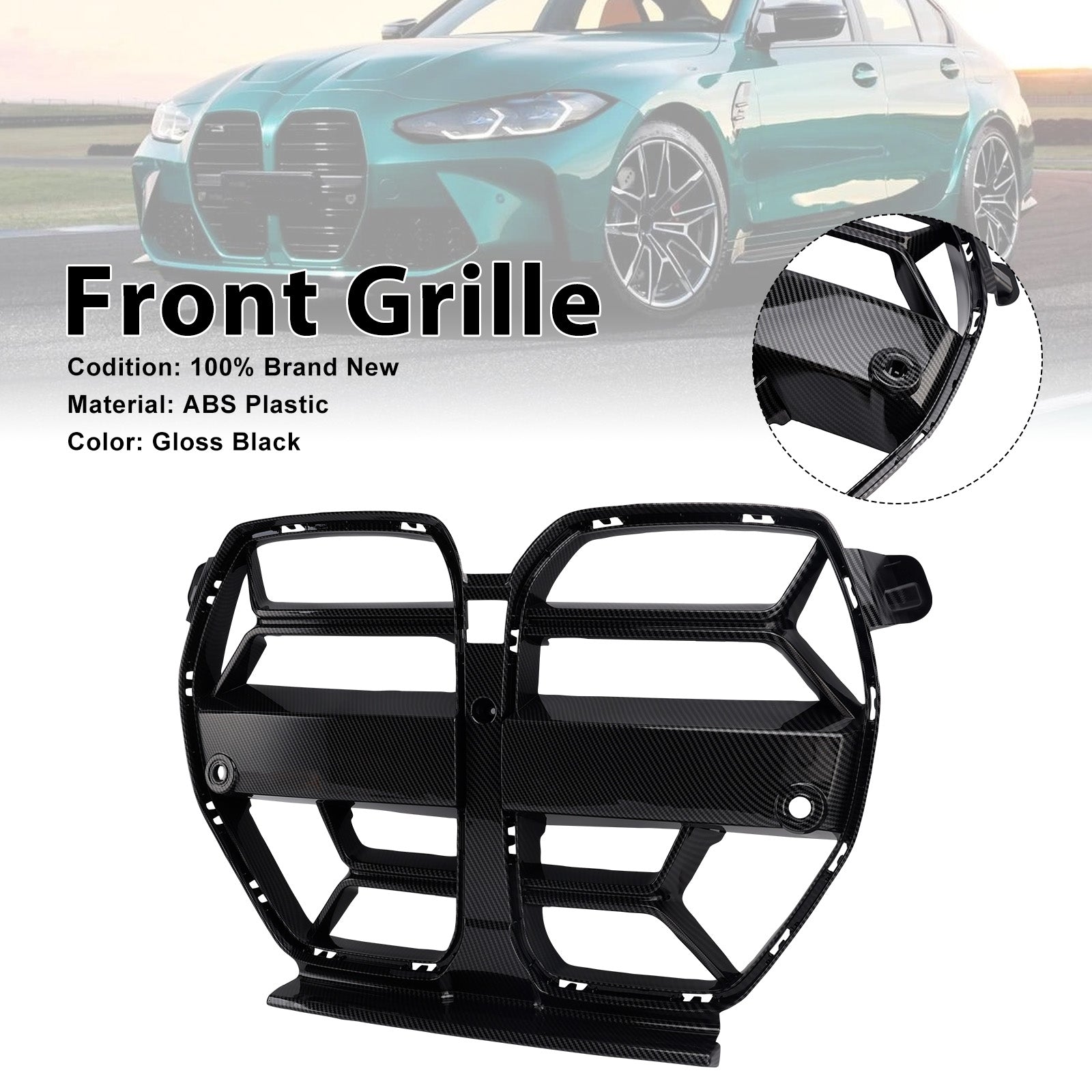 2021-2026 M3 G80 CSL Style Front Bumper Grill Grille