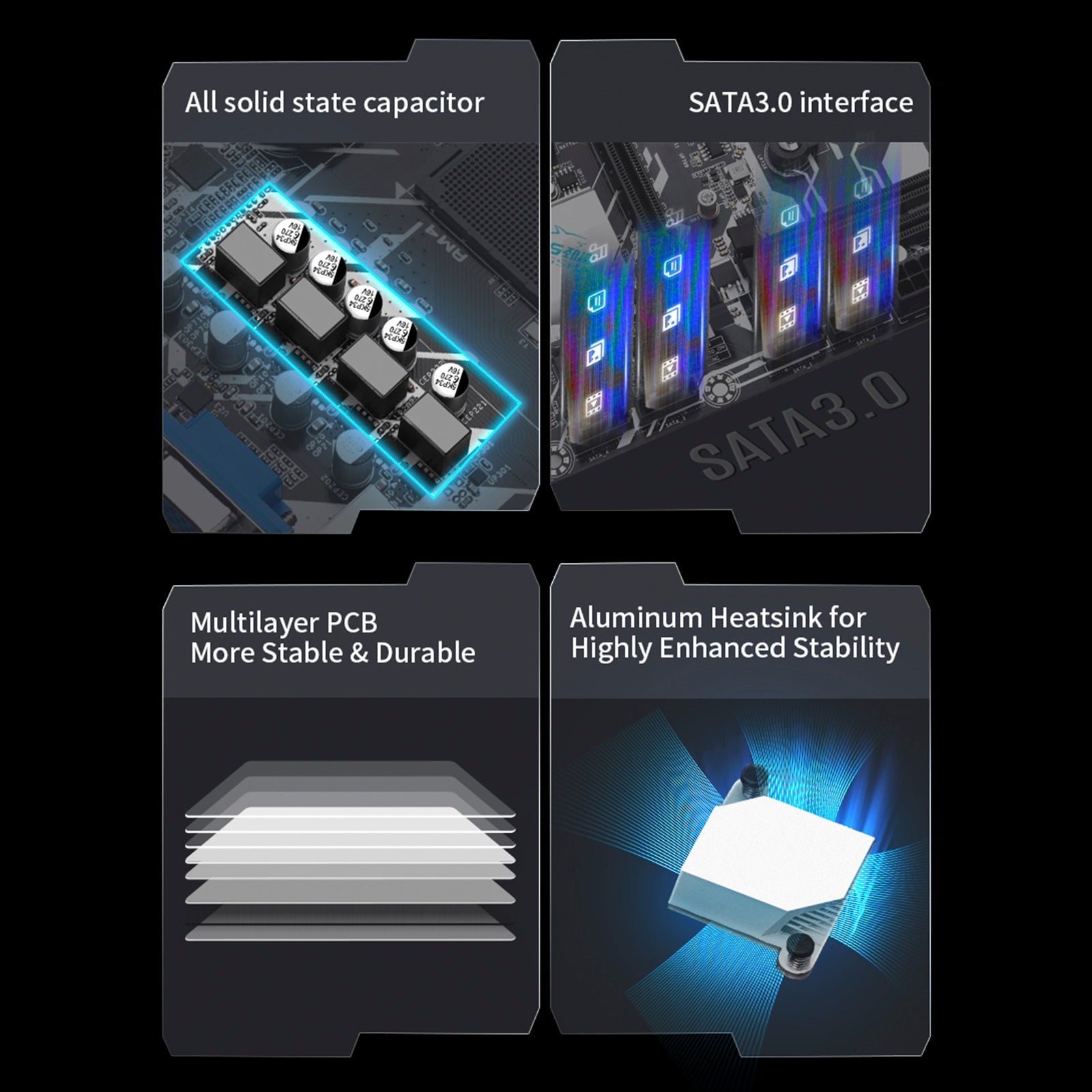 A320M-K Computer Motherboard AMD Socket AM4 CPU Support NVME Gigabit Network Card