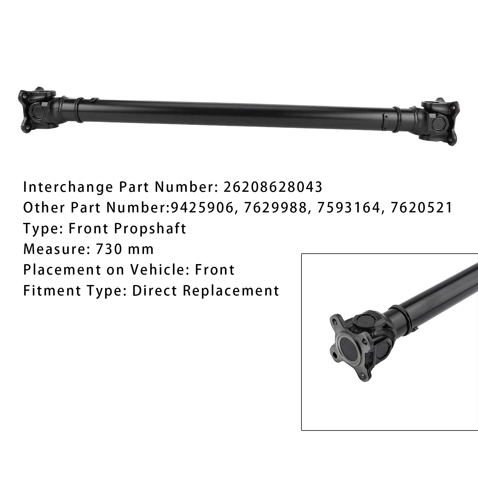 BMW 5 F07 F10 F11 F07 F10 F11 LCI xDrive Front Propshaft 26208628043