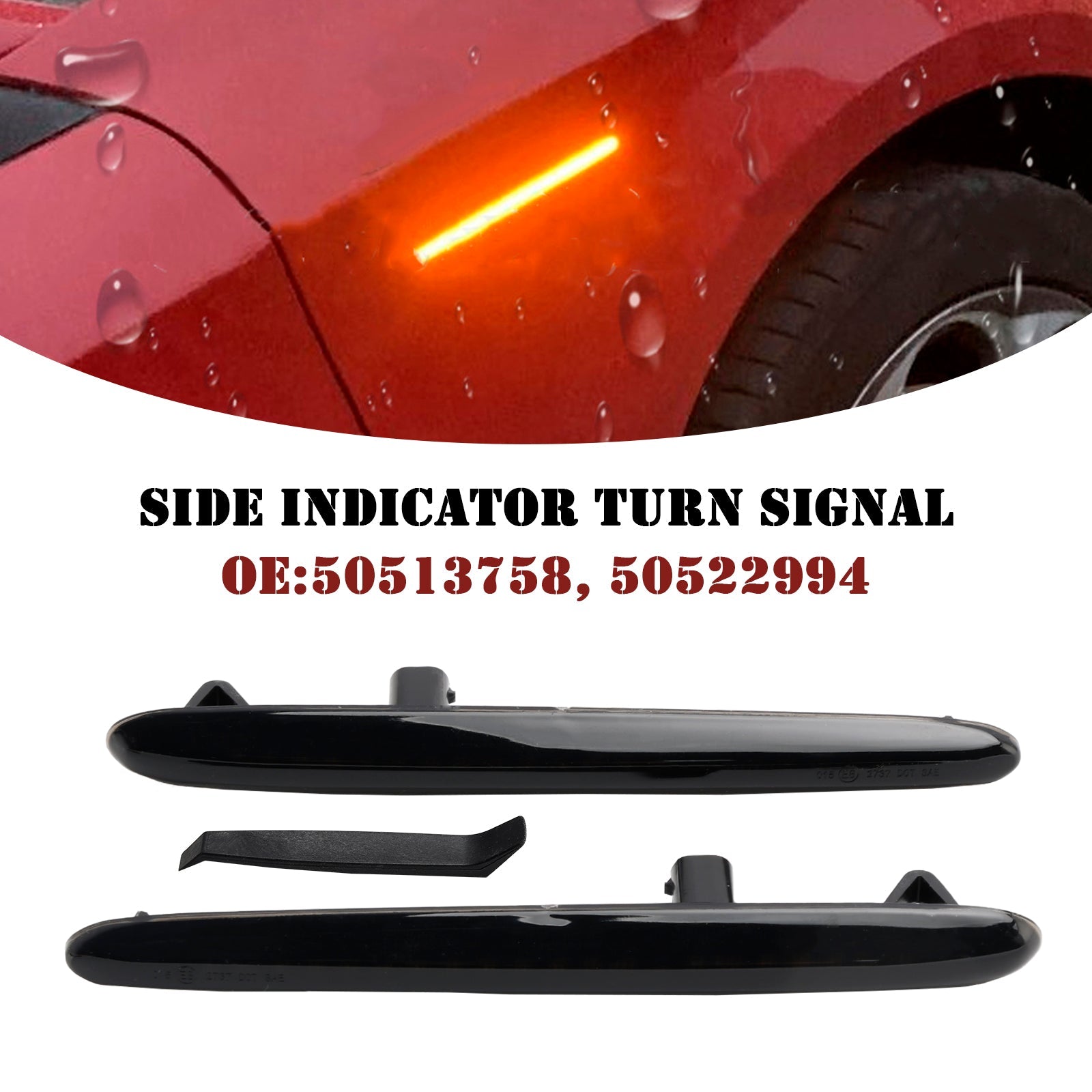 Smoked LED Sequential Blinker Side Indicator Turn Signal for Alfa Romeo Giulietta