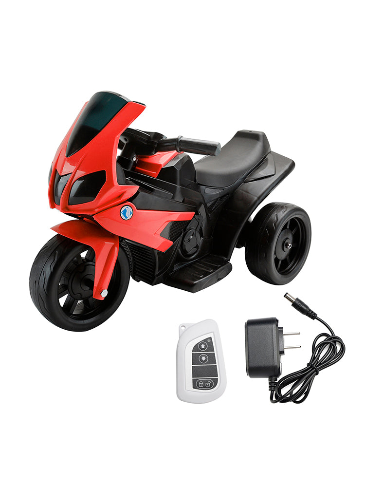 3Wheel 6V Kid Ride On Motorcycle Electric Toy With Remote Control LED Light Red